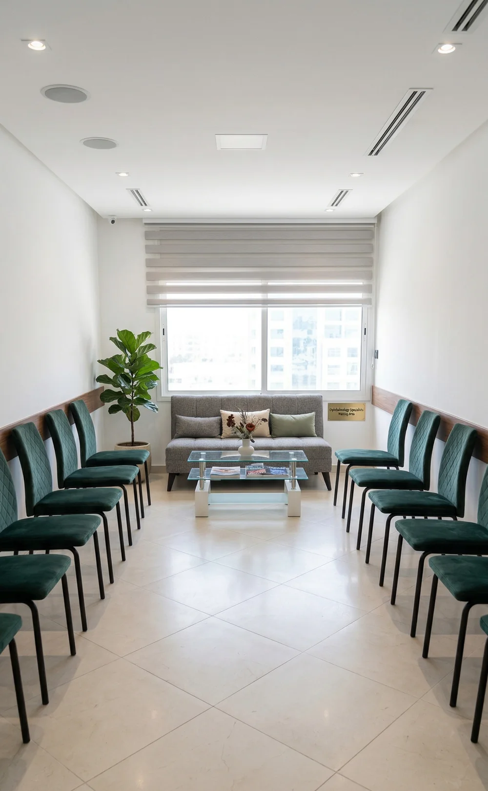 Salle d'attente cabinet ophtalmologue Salé